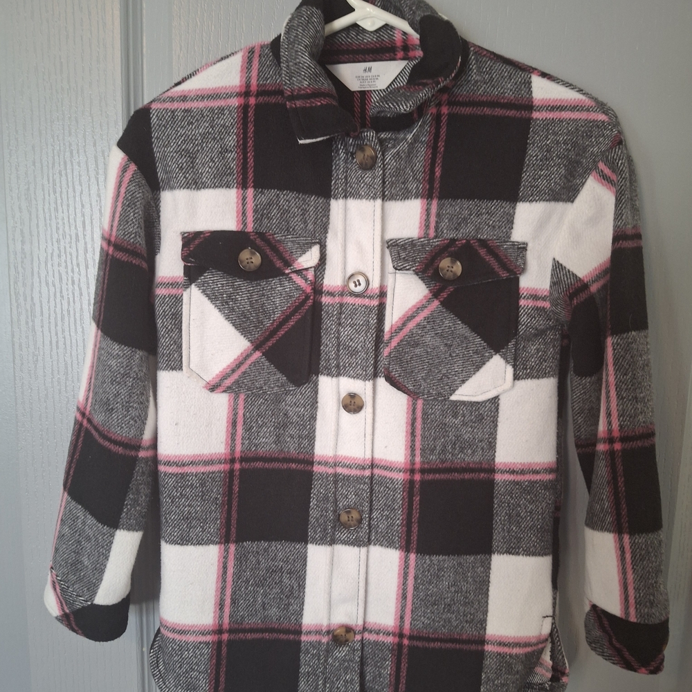 Sale 🤑 H&M Girls NWOT Warm Girls Size 8 Plaid Button-Up Jacket